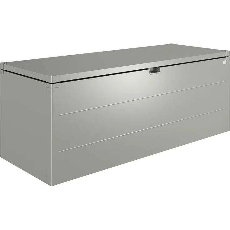 Biohort Kissenbox, Grau, Metall, wetterbeständig und rostfrei, 207x81x80 cm, Aufbewahrung für Gartenutensilien