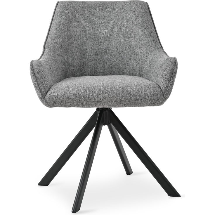 GOEURVANT 1178 Esszimmerstühle 4er-Set mit Armlehnen, 360° Drehbar, Webstoff - Taubengrau – Bild 7