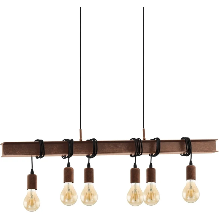 Eglo Townshend 4 Pendelleuchte, 220-240V, E27, antik-braun (49859) – Bild 1