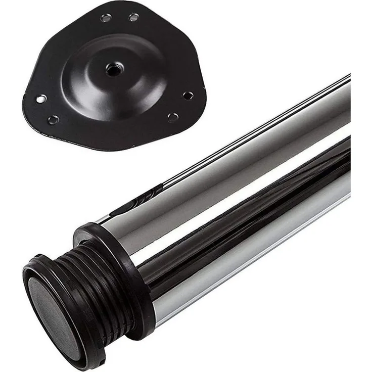 SO-TECH® Tischbein Ø 76 / 80 mm, belastbar bis 75 kg pro Stück, H: 71cm, Stahl, Chrom poliert, höhenverstellbar bis 32mm, 1x