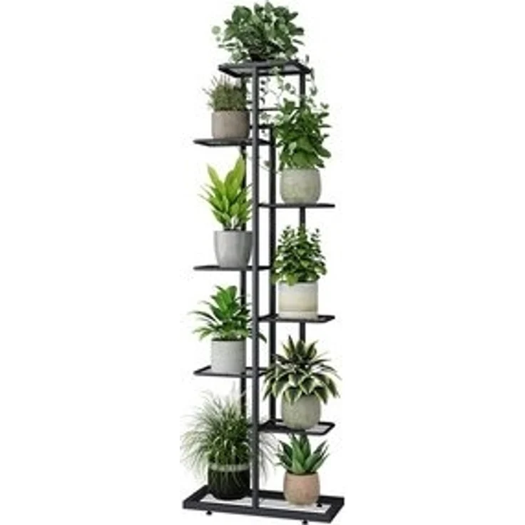 MULISOFT Blumenständer (Innen-Außen Metall Blumentreppe, Pflanzen Regal Blumenregal), Dunkelgrau, Höhe 145cm, für Garten oder Balkon – Bild 6