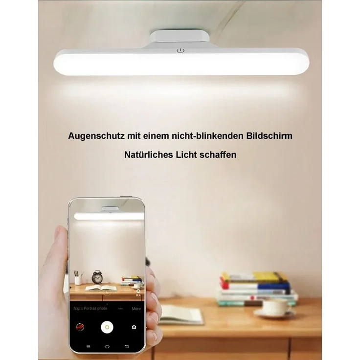 OYLCDI Schreibtischlampe LED Tischlampen, LED Nachttischlampe,LED Unterbauleuchte, LED fest integriert, Drehbarer Winkel des Lichtkörpers, USB Wiederaufladbar Schranklicht, Kaltes Licht, natürliches Licht, warmes Licht, für Arbeitszimmer, Treppen, Küch... – Bild 2