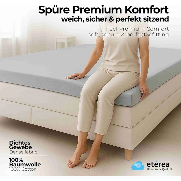 etérea Himmlische Qualität Spannbettlaken etérea Comfort Jersey Topper Spannbettlaken, Jersey, Gummizug: rundum, (1 Stück) – Bild 1