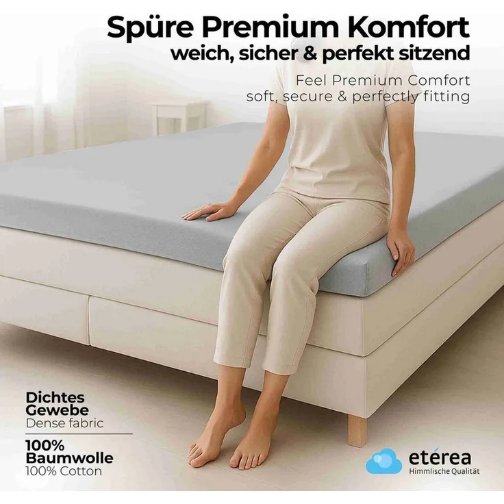 etérea Himmlische Qualität Spannbettlaken etérea Comfort Jersey Topper Spannbettlaken, Jersey, Gummizug: rundum, (1 Stück)