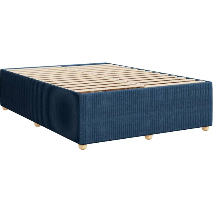 vidaXL Boxspringbett mit Matratze Blau 140x200 cm Stoff 3289792 – Bild 9