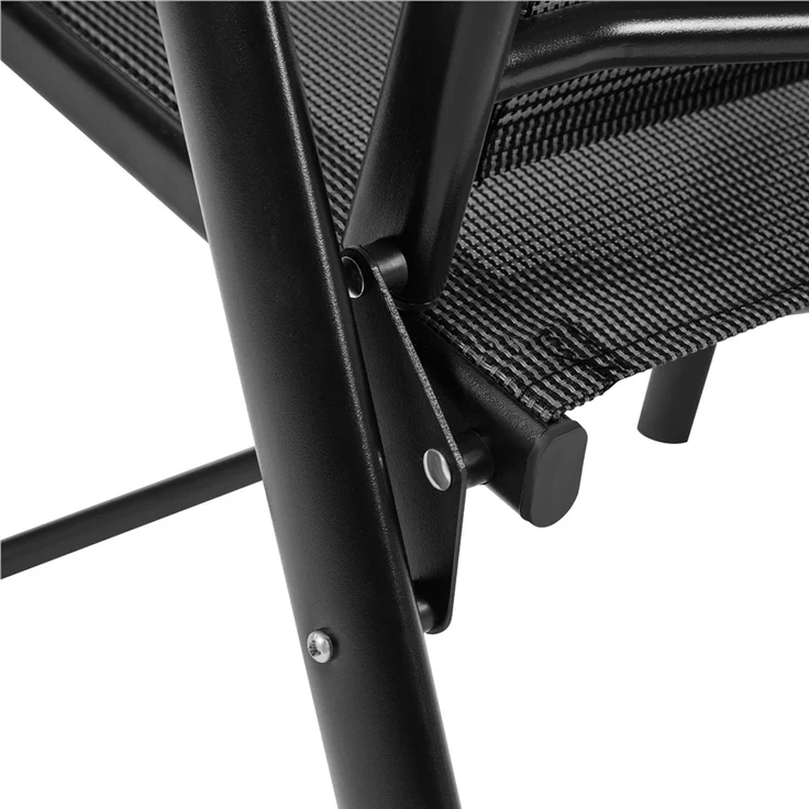 Yaheetech 2er Set Gartenstühle mit Armlehnen, klappbar, bis 150 kg, Metall Schwarz – Bild 10