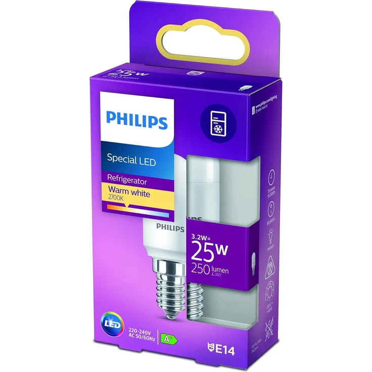Philips LED E14 Lampe, 25W, Kühlschranklampe, warmweiß, Lila – Bild 4