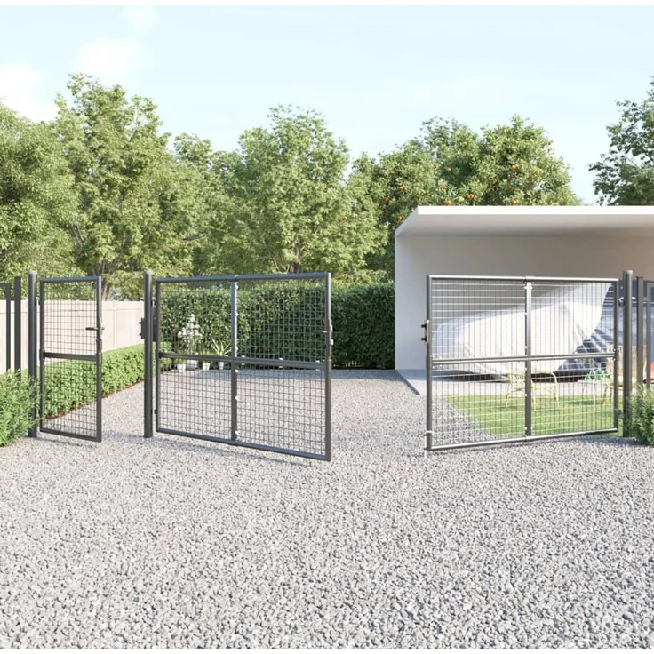 vidaXL Maschen-Gartentor Anthrazit 500x125 cm Verzinkter Stahl 154549 – Bild 3