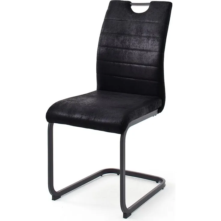 4er Set Freischwinger Stuhl Bilbao | schwarz