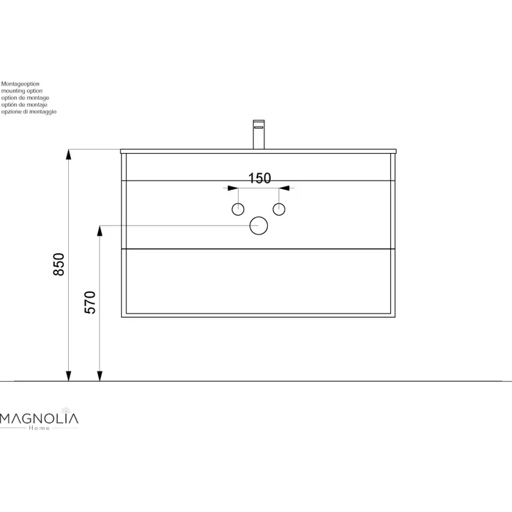 Magnolia Home 'Vitro 1000' mit Glaswaschbecken und Softclose, 60 x 45,5 x 100 cm, Grafit – Bild 9