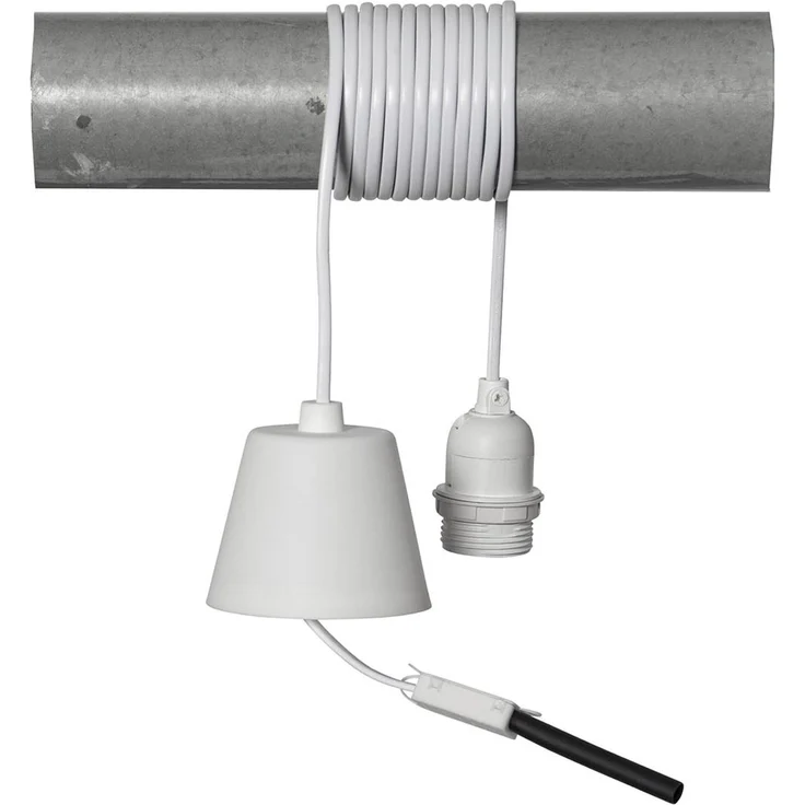 Lampenfassung E27 ,Basic mit Kabel und Baldachin, weiß, 350cm – Bild 1