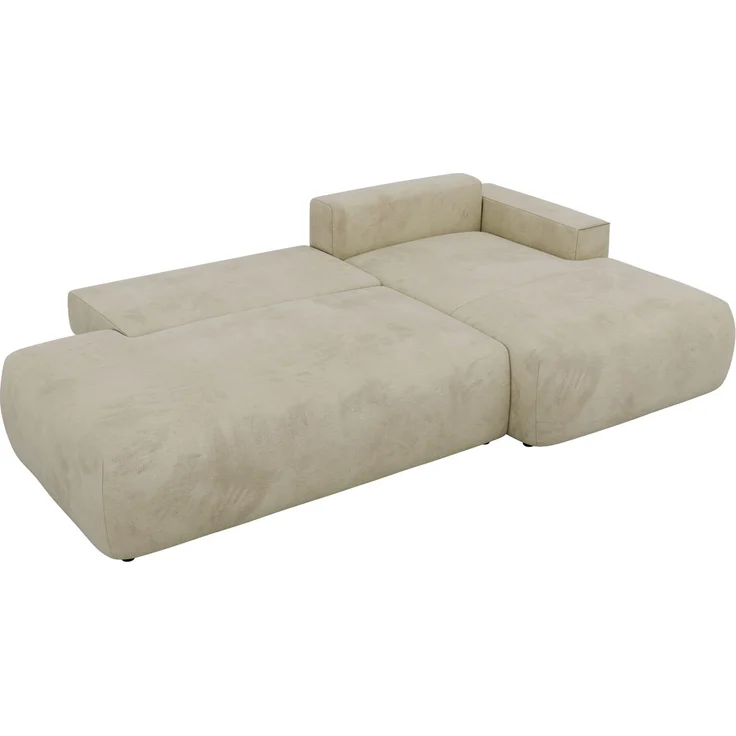 Ecksofa TAREN L mit Schlaffunktion, Bettkasten, DL-Mechanismus, Wellenfederung und freistehendem, Sofa mit Stauraum - Beige Velvet - Rechts – Bild 12