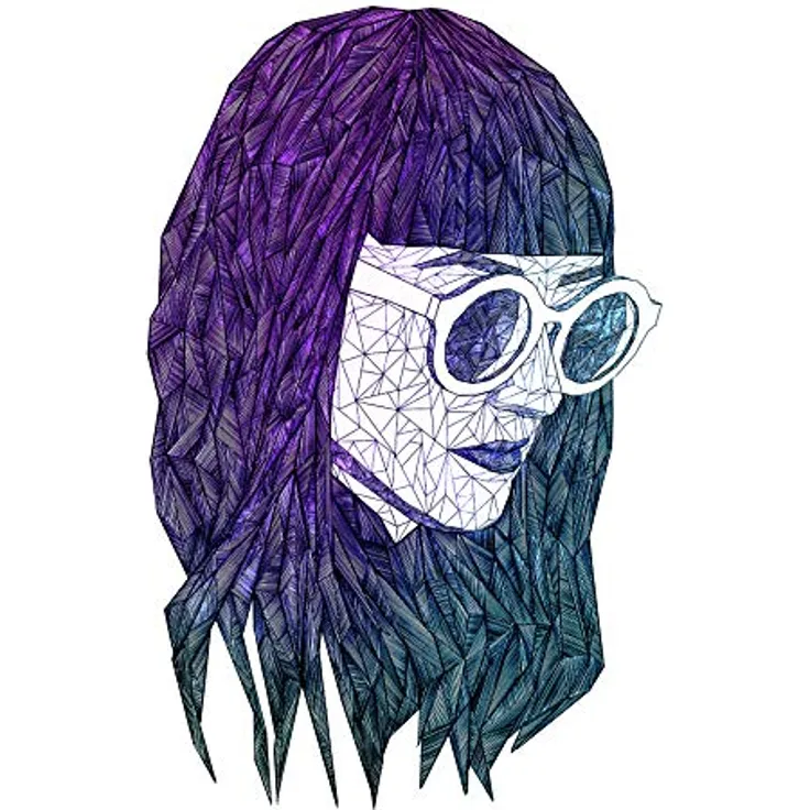 Komar Wandbild Grid Violet, stilvolles Poster mit geometrischer Optik, Größe 50 x 70 cm, ohne Rahmen, hochwertiger Kunstdruck auf deutschem Premium-Poster Fotopapier