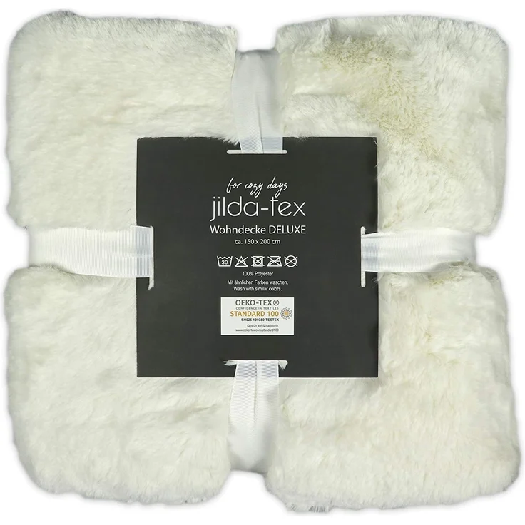 Wohndecke, jilda-tex, schwere, hochwertige und warme Fellimitat-Decke