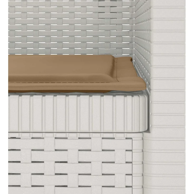 vidaXL 1-Sitzer Sessel mit Kissen Rattan-Look PP Weiß 8011862 – Bild 7