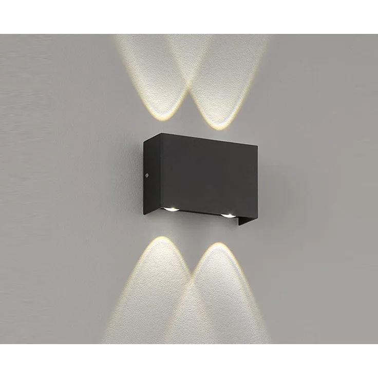Fischer & Honsel 30378 LED Outdoor Wandleuchte Nairobi Schwarz 12cm 3000K IP54