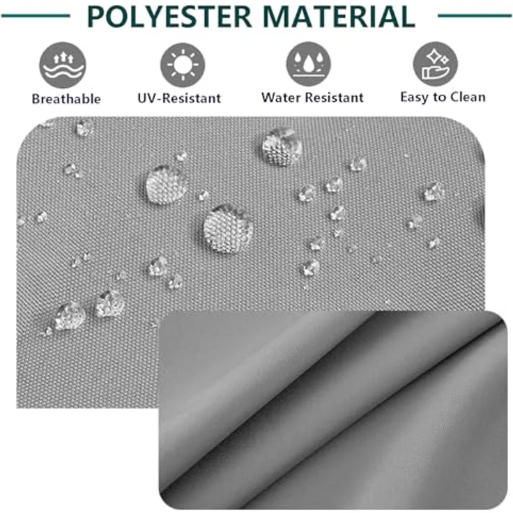 FLYMEI Terrassenkissenbezüge, wasserabweisend, für den Außenbereich, nur für den Außenbereich, Couch-Kissenbezüge, 63,5 x 63,5 x 12,7 cm, 4 Bezüge, Grau – Bild 4