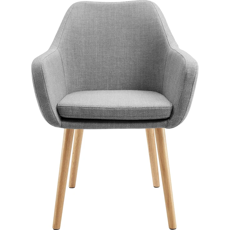 SalesFever Armlehnstuhl aus Strukturstoff – Massivholz-Eichenbeine, skandinavisches Design – Bild 2