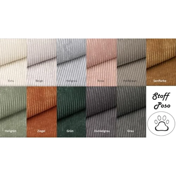 Kaiser Möbel Boxspringbett Viesta, 140x200 cm, mit Bettkasten und Viscoschaum-Topper, Cordstoff Poso Hellgrau H3 – Bild 6