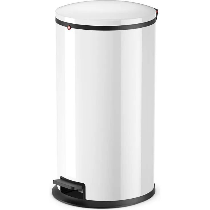 Hailo Treteimer Pure L, Abfalleimer, Mülleimer, Stahlblech, Weiß, 25 L, 0530-030