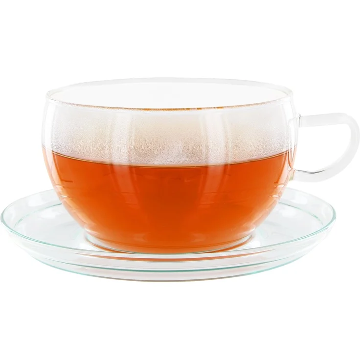 Trendglas Jena Borosilikat Tee Tassen mit Glasunterteller 2er-Set 0,4l Jumbo – Bild 5