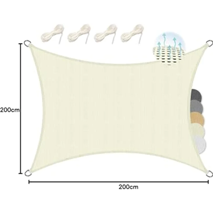 Sol Royal Sonnensegel SolVision HS9, HDPE rechteckig 200x200cm – Bild 11