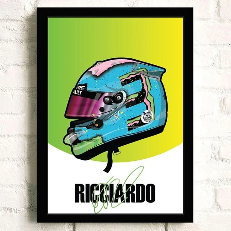 Poster Formel 1 Helm Rennfahrer Name Unterschrift · Deko Print ohne Rahmen - A Leclerc / 50x70 cm – Bild 7