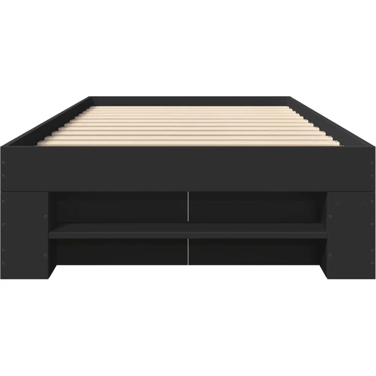 vidaXL Bettgestell Schwarz 100x200 cm Holzwerkstoff 3295486 – Bild 5