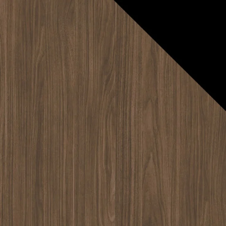 Mirjan24 Wohnwand Milatri (Farbe: Nuss Lincoln / Schwarz), 150 x 40 x 230 cm – Bild 6