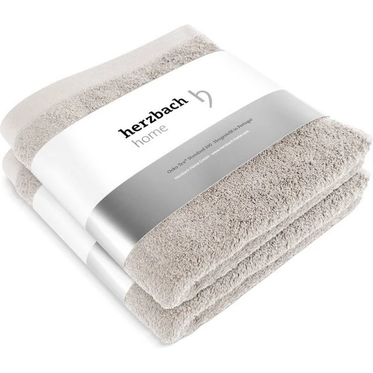 herzbach home Handtuch Set Pura 50x100 cm, (2-St), 550g/m², Premium-Qualität, 100% Baumwolle, einfarbig – Bild 4