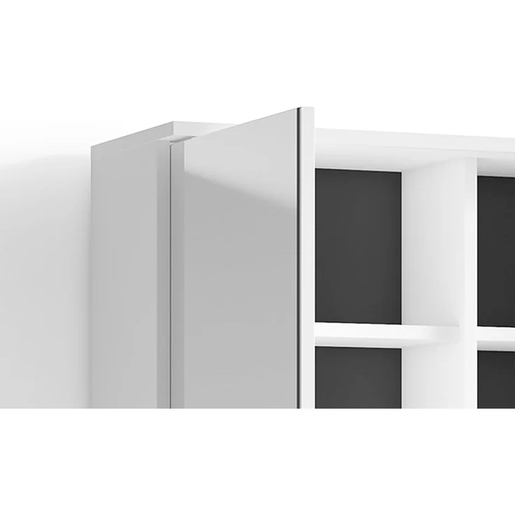 byLIVING Badezimmer Spiegelschrank WELLNESS mit LED-Beleuchtung & Steckdose / Moderner, 1-türiger Spiegel Hängeschrank in Melamin weiß / Wandschrank mit Spiegeltür / B 60, H 61, T 28 cm – Bild 6