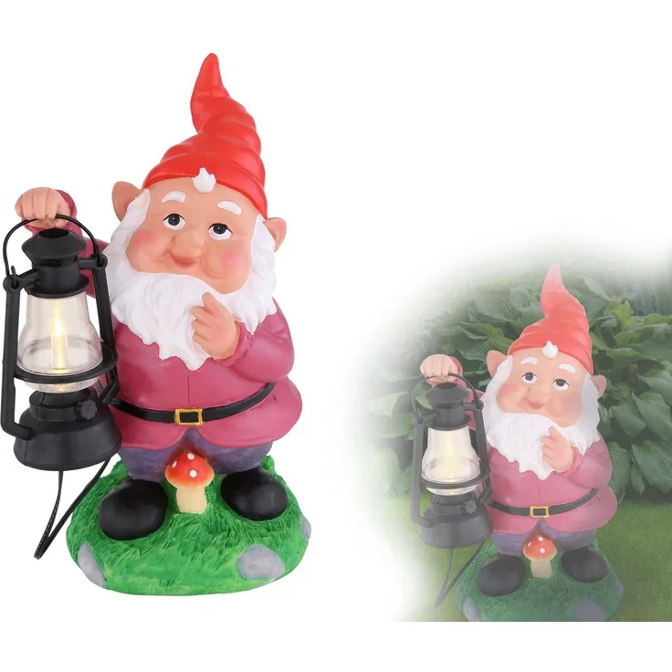 Solarleuchte Garten Gartenzwerg Lustig Solarlampe Außen Außenleuchte SL3339