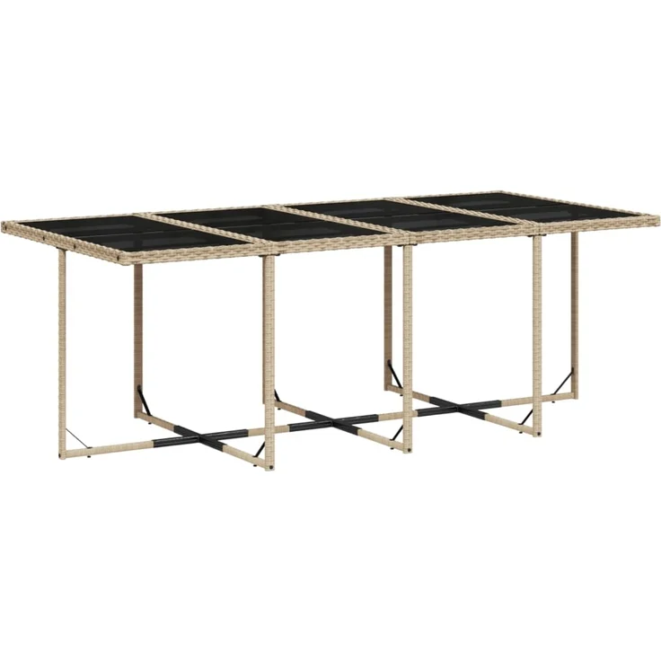 vidaXL 13-tlg. Garten-Essgruppe mit Kissen Beigemischung Poly Rattan 3211044 – Bild 2