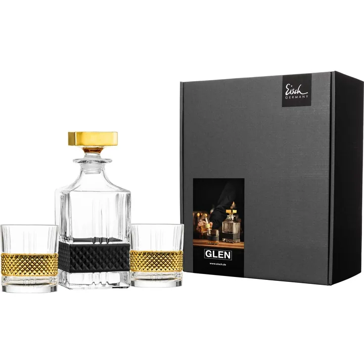 Eisch Glen Whisky Set gold im Geschenkkarton