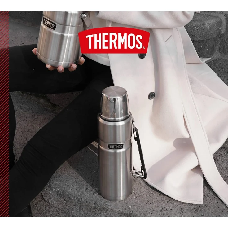 Thermos Isolierflasche 'King', 1, 2 L, edelstahl – Bild 7