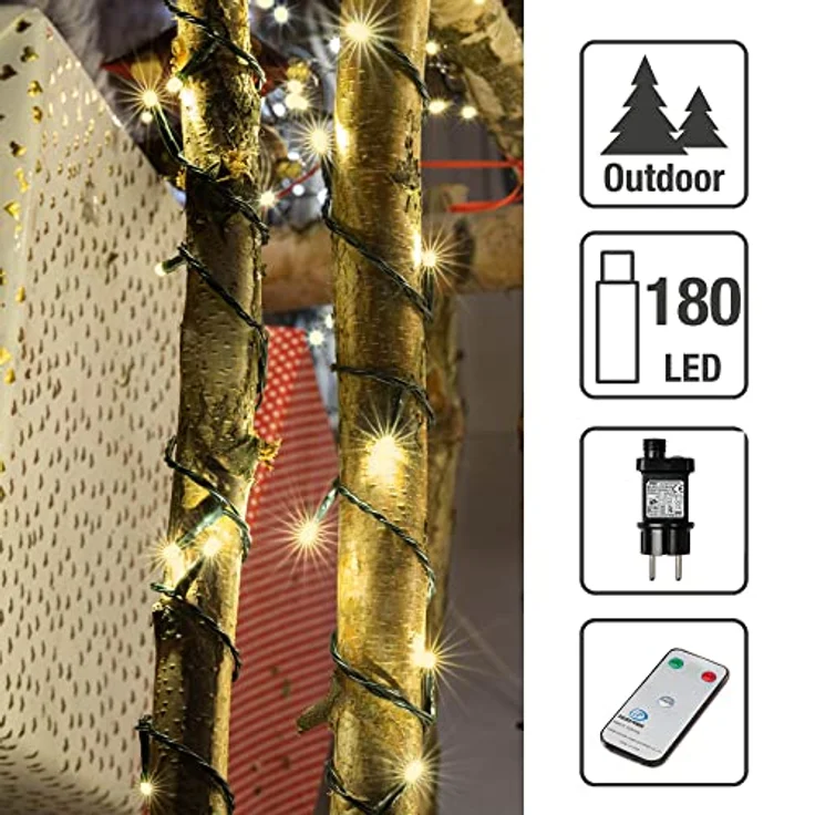 Hellum LED-Lichterkette 180-flg.m.FB GL22,9m 577150 – Bild 3