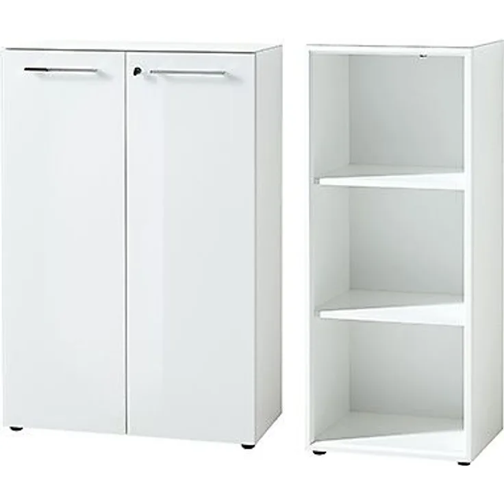 GERMANIA Bürokombination MONTERIA BHT 145x120x37 cm weiß Komplett-Büro Büro