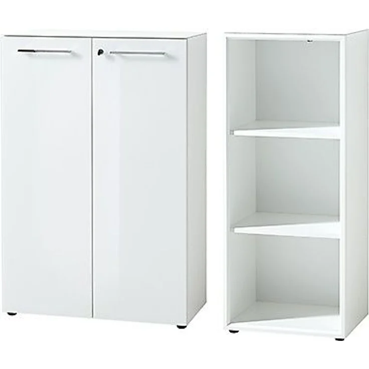 GERMANIA Bürokombination MONTERIA BHT 145x120x37 cm weiß Komplett-Büro Büro – Bild 1