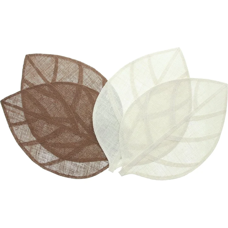 4x Platzmatte "Blatt" aus Jute, beige + braun, 30x45 cm, Platzset, Tischset – Bild 4