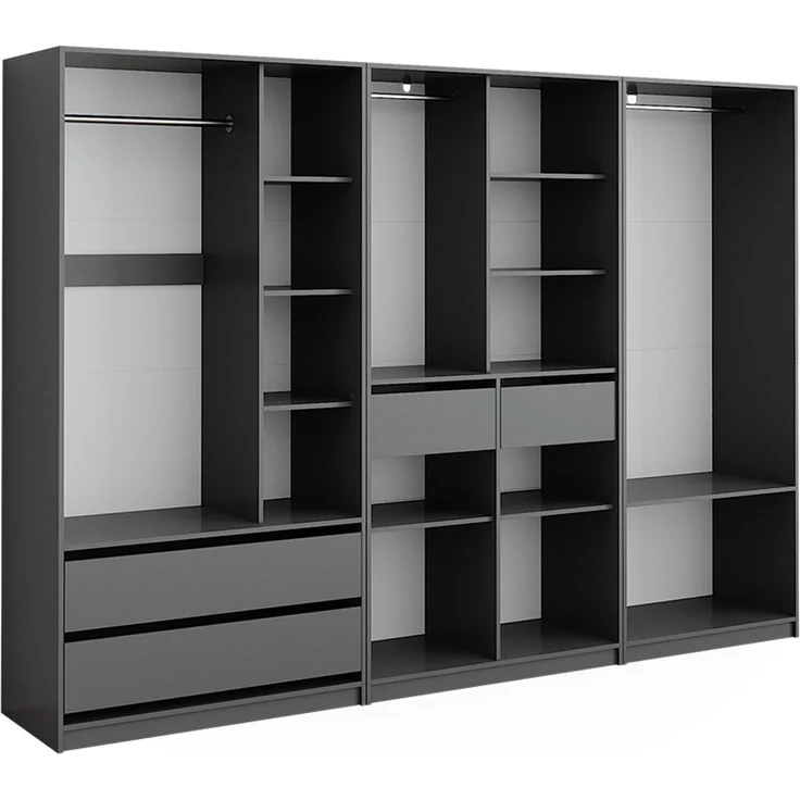 Kleiderschrank Elmo Anthrazit 280 x 200 cm 3er Set Vicco – Bild 1