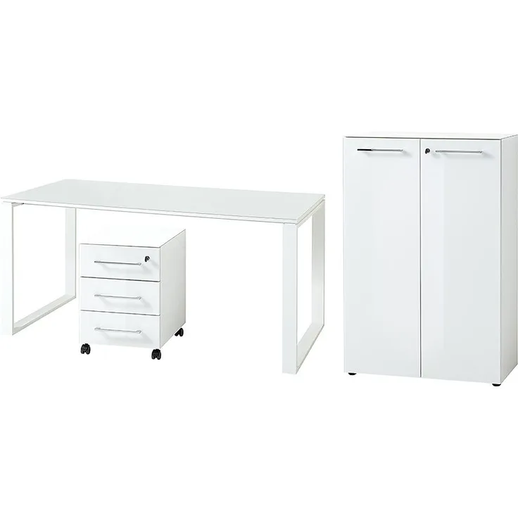 GERMANIA Bürokombination MONTERIA BHT 255x120x80 cm weiß Komplett-Büro Büro