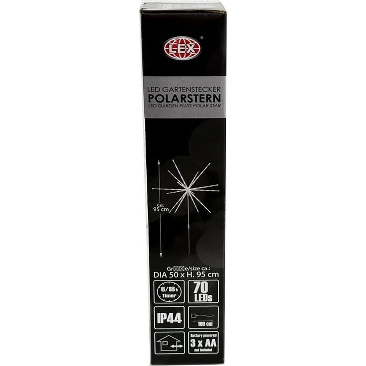 LED Gartenstecker Polarstern kaltweiß DIA 50xH95cm Batterie – Bild 3