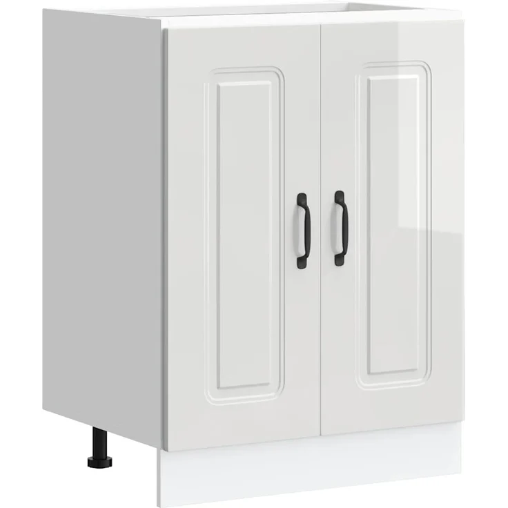 vidaXL Spülenunterschrank Kalmar Hochglanz-Weiß 60x46x81,5 cm 853439 – Bild 1