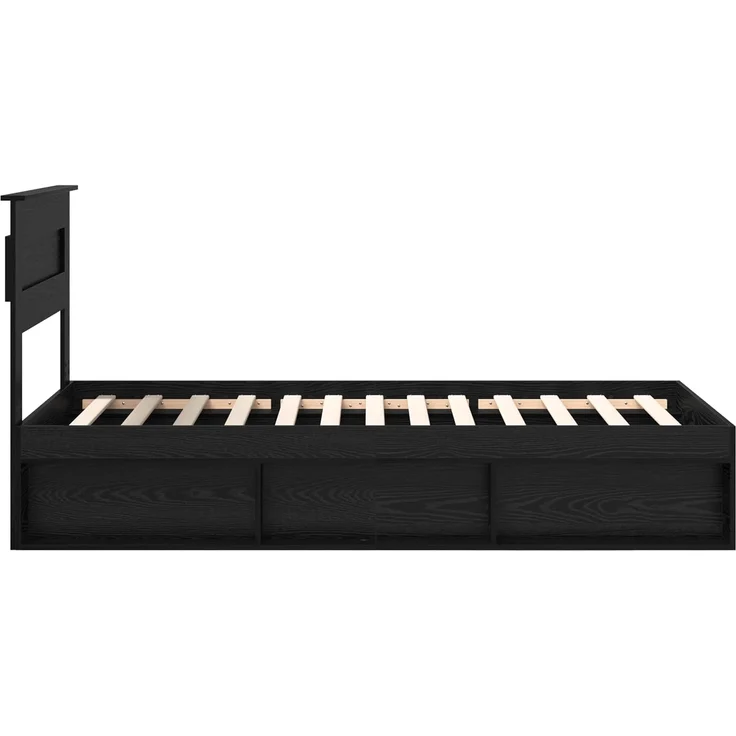 vidaXL Bettrahmen Schwarz 100 x 200 cm Massives Kiefernholz 3409792 – Bild 7