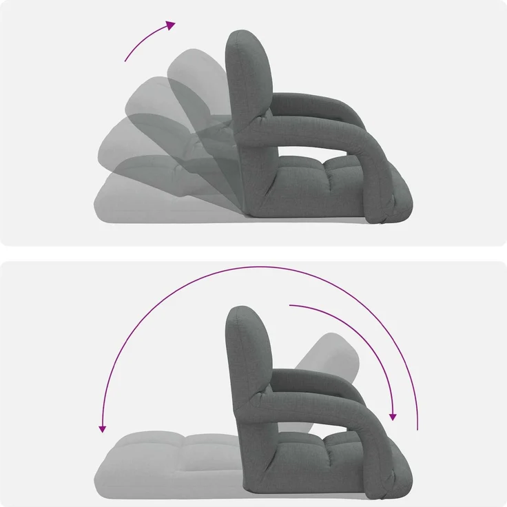 vidaXL Verstellbarer Fußsessel Dunkelgrau 58 x 62 x 58 cm Stoff 42028126 – Bild 8