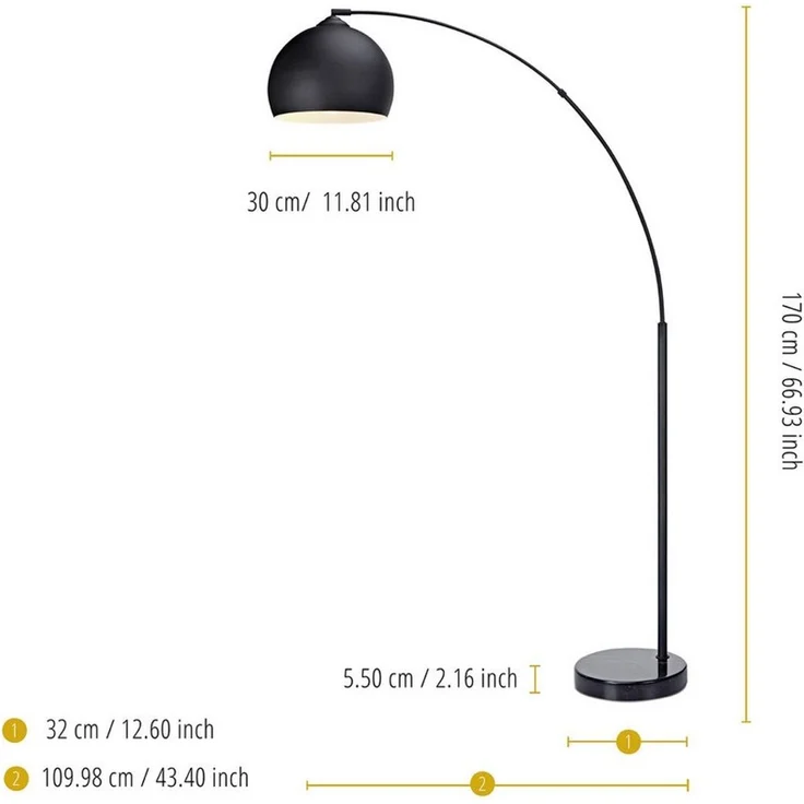 Stehleuchte Stehlampe Standleuchte LED Schwarz Arquer Versanora VN-L00013-EU – Bild 3