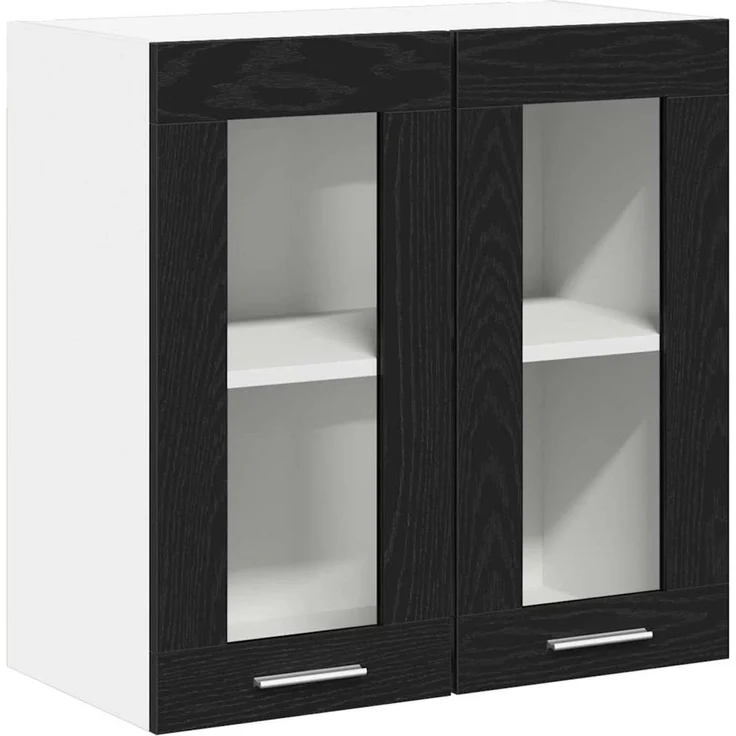 vidaXL Hängeschrank Schwarz Eichen-Optik 60 x 31 x 60 cm Holzwerkstoff 863152 – Bild 2