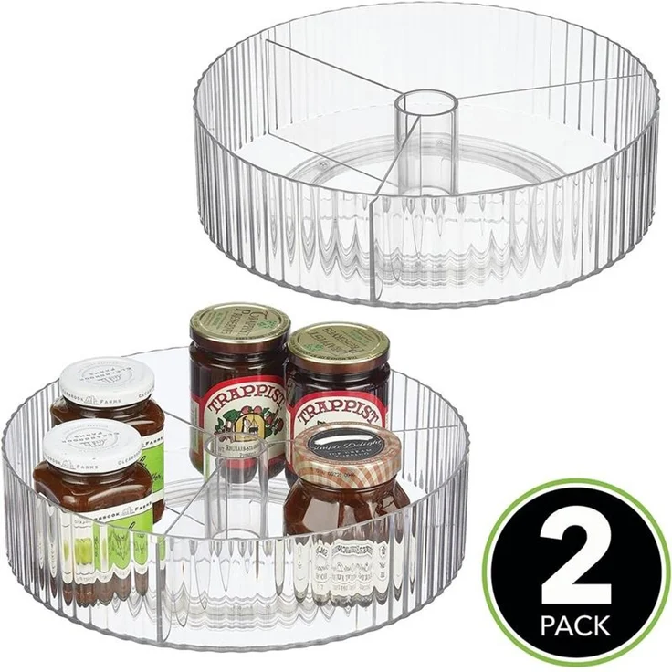 Drehbares Ordnungssystem Gewürzhalter 2er Set Drehteller mDesign Transparent – Bild 2