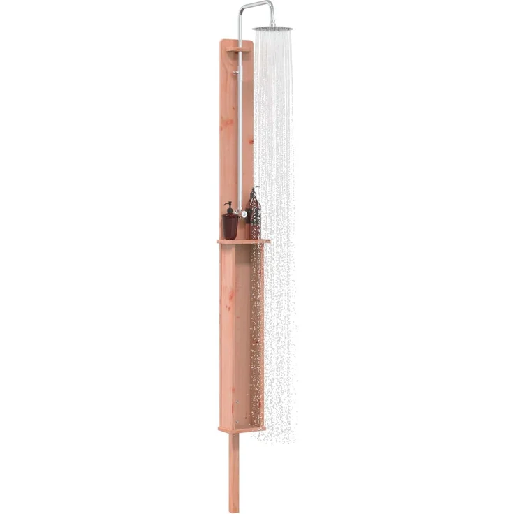 vidaXL Gartendusche 246 cm Massives Douglasholz und Edelstahl Natur 886354 – Bild 3