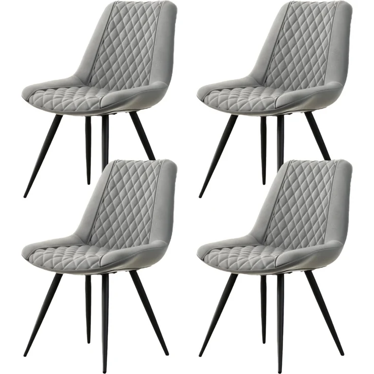 HTI-Living Kunstleder Grau Esszimmerstuhl Astrid 4er-Set – Bild 2